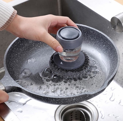 Purificadores de aço inoxidável de lãs das esponjas com distribuidor do sabão