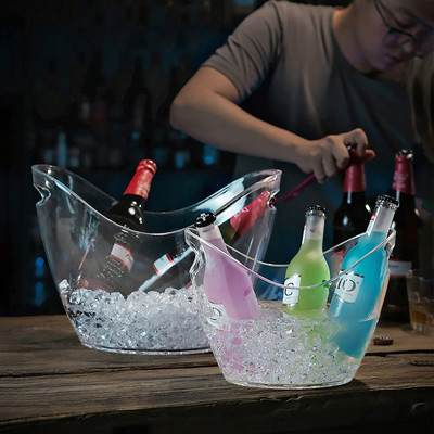 Bebida oval plástica do partido do armazenamento cubetas de gelo de 5 litros para a garrafa de cerveja