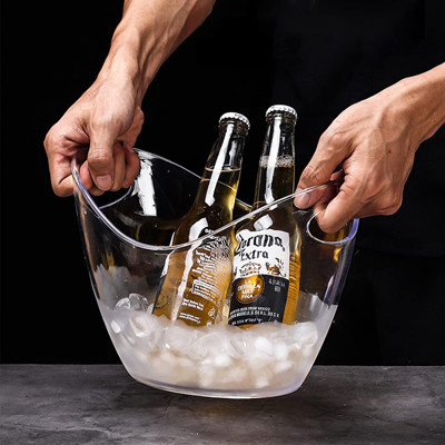 Bebida oval plástica do partido do armazenamento cubetas de gelo de 5 litros para a garrafa de cerveja