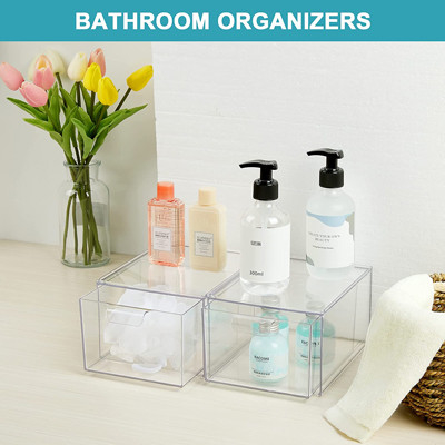 Escaninhos de armazenamento de Storage Drawers Plastic do organizador da composição de 2 blocos empilháveis