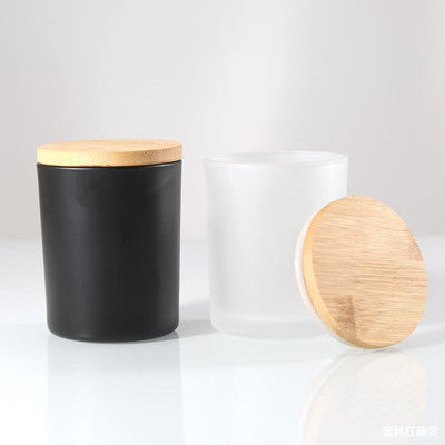 As 10 onças multicolorido gearam frascos da vela com o agregado familiar de bambu das tampas