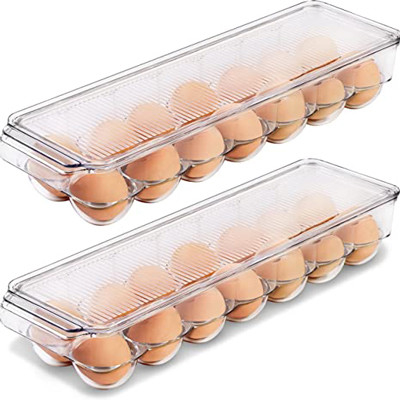 Recipiente do ovo do refrigerador da cozinha 14PCS com tampa e punho