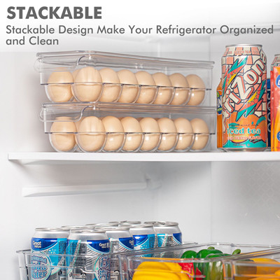Recipiente do ovo do refrigerador da cozinha 14PCS com tampa e punho