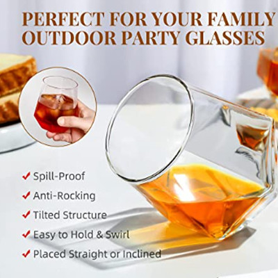 Vinho Stemless Crystal Diamond Shape Wine Glass Cups de vidro transparente