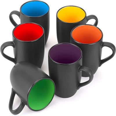 Restaurante copos de café cerâmicos de 16 onças multicoloridos para o cappuccino do chá do café