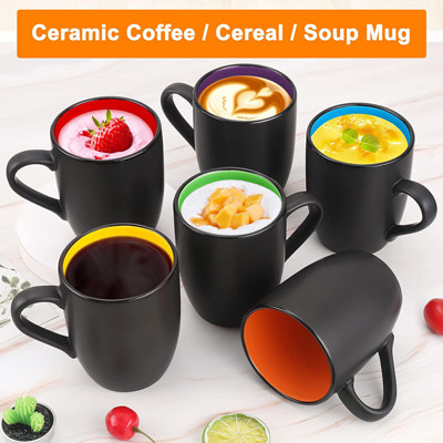Restaurante copos de café cerâmicos de 16 onças multicoloridos para o cappuccino do chá do café