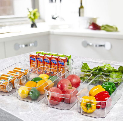 Escaninhos plásticos claros livres 6pcs das caixas de armazenamento do refrigerador de BPA