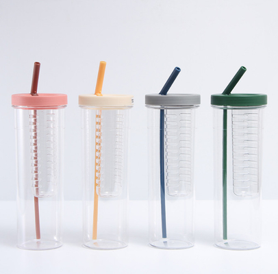 Copos plásticos do café do OEM 700ml com Straw And Lid