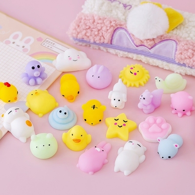 Brinquedos da inquietação de 50PCS TPR Mini Animal Squishy Stress Toys Mochi para o alívio de tensão