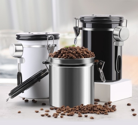 cartucho essencial de aço inoxidável de 500g Barista Tools Coffee Airtight com válvula e colher do CO2