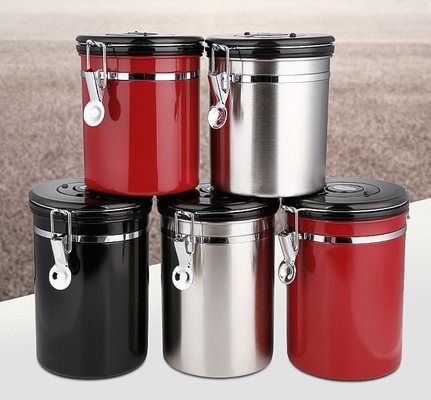 cartucho essencial de aço inoxidável de 500g Barista Tools Coffee Airtight com válvula e colher do CO2