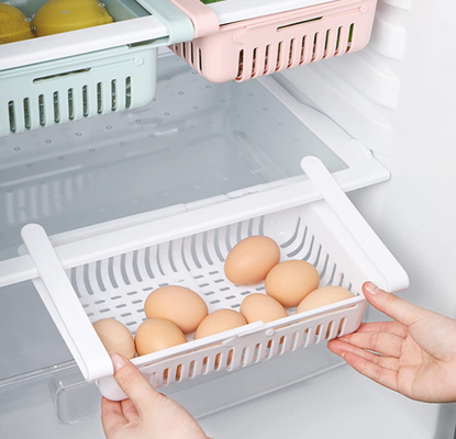Gaveta classificada retrátil da caixa do recipiente de armazenamento do agregado familiar para o refrigerador