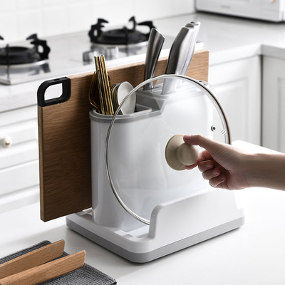 Cremalheira multifuncional plástica do armazenamento da faca e da colher dos utensílios de mesa da cozinha