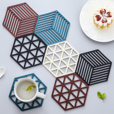 Ferramenta Multifunction da cozinha do calor do hexágono das esteiras do tripé do silicone e das almofadas quentes para esteiras da bacia