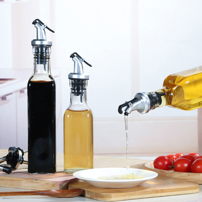 galheteiro do vinagre de Olive Oil Dispenser Bottles Clear do vidro de 250ml 500ml com óleo de Pourers