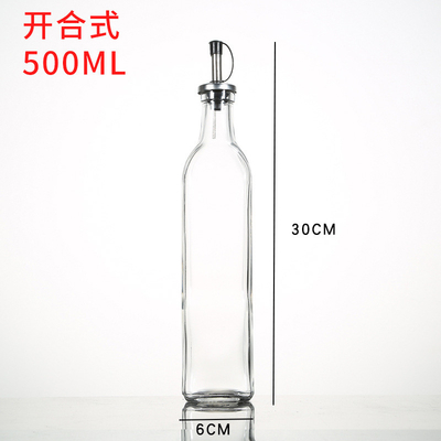 galheteiro do vinagre de Olive Oil Dispenser Bottles Clear do vidro de 250ml 500ml com óleo de Pourers