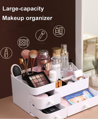 Grande organizador cosmético Desktop plástico da composição da caixa de armazenamento do batom