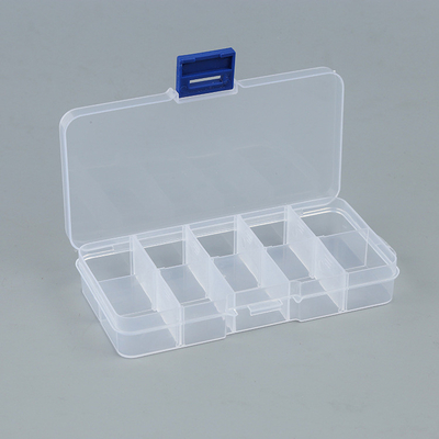 Caixa plástica do organizador do recipiente de armazenamento do agregado familiar de 10 grades para o grânulo do brinco da joia