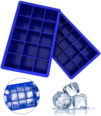 Cubo de gelo Tray Easy Release Ice Cube do silicone dos furos do retângulo 15 Tray Kitchen Tools