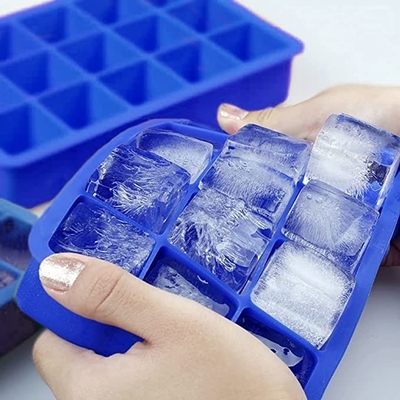 Cubo de gelo Tray Easy Release Ice Cube do silicone dos furos do retângulo 15 Tray Kitchen Tools