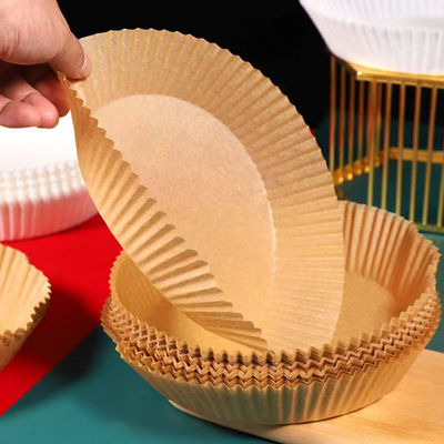 Forro de papel descartável da frigideira do ar em volta de cozinhar a Óleo-prova de papel de cozimento