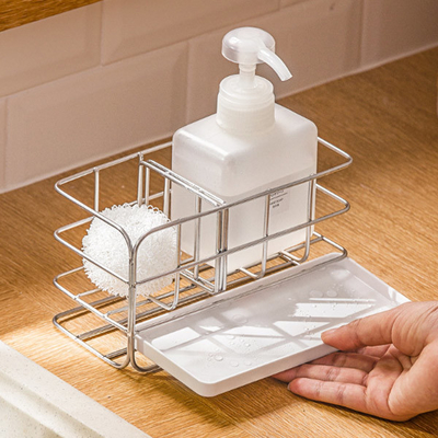 Suporte da esponja para a banca da cozinha para a vara da bancada ou da parede com auto excesso