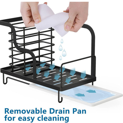 Suporte de aço da esponja de Counter Organizer Stainless do transportador da banca da cozinha