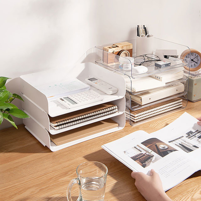 Organizador plástico empilhável Drawers For Office da mesa do agregado familiar