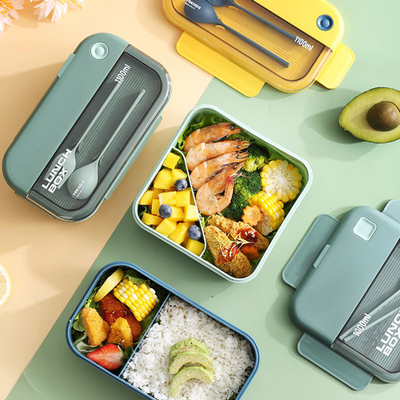 cofre forte amigável dos PP Eco Bento Box Airtight Lunch Box do retângulo de 1L 2L 3L para a micro-ondas