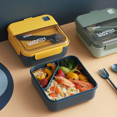 cofre forte amigável dos PP Eco Bento Box Airtight Lunch Box do retângulo de 1L 2L 3L para a micro-ondas