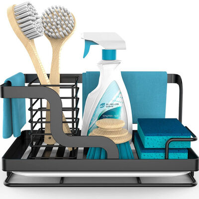 Organizador Stainless Steel do transportador do dissipador com a bandeja removível do dreno para a esponja