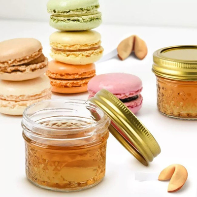 A boca larga Mini Caviar Glass Preserve Jars para o doce 100ml 40 ajusta-se