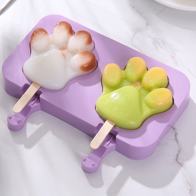 Molde roxo do gelado do silicone DIY com fontes da cozinha da vara