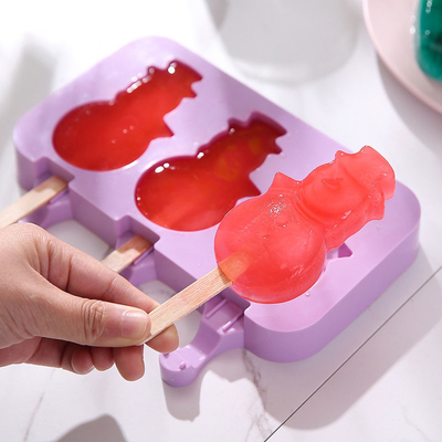 Molde roxo do gelado do silicone DIY com fontes da cozinha da vara