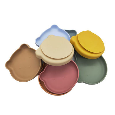 Placas de jantar bonitos do silicone da multi cor para fontes da cozinha das crianças