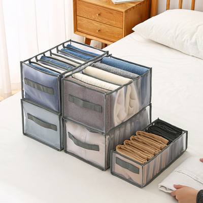 Organizador For Wardrobe da gaveta do recipiente de armazenamento do agregado familiar da roupa de 7 grades