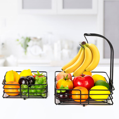 Fio de metal que pendura 2 fontes da cozinha do suporte da cesta de fruto da série