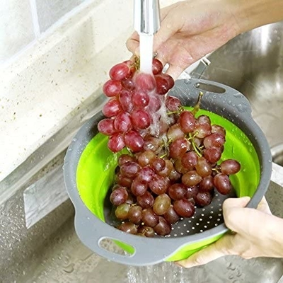 Fontes de dobramento da cozinha do volume da cesta de dreno do dissipador do filtro do vegetal de fruto do silicone