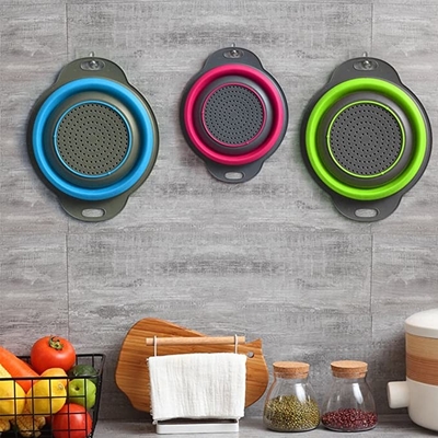 Fontes de dobramento da cozinha do volume da cesta de dreno do dissipador do filtro do vegetal de fruto do silicone