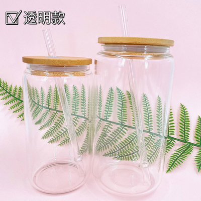 12oz 16oz tampa de 25oz Juice Glass Cup With Straw e de bambu