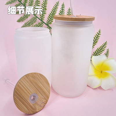 12oz 16oz tampa de 25oz Juice Glass Cup With Straw e de bambu