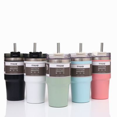 Canecas de café isoladas de aço inoxidável maiorias das secadoras de roupa 30oz com tampa e palha