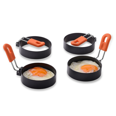 Anti escalde os eletrodomésticos de aço inoxidável 2.95Inch Fried Egg Ring Mold 4 blocos com escova do óleo