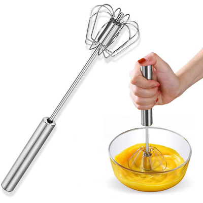 De aço inoxidável girando a ferramenta semi automática da cozinha do batedor de ovo