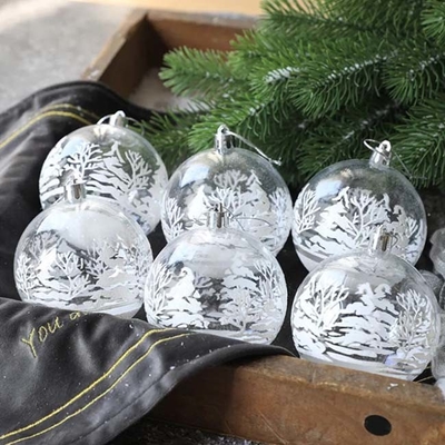 Prata vermelha pintada plástica do ouro da bola 6cm 8cm dos ornamento do Natal de Dia das Bruxas