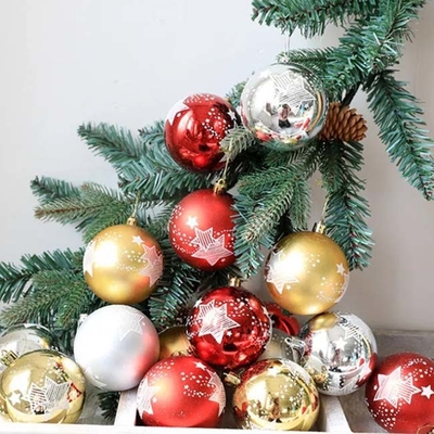 Prata vermelha pintada plástica do ouro da bola 6cm 8cm dos ornamento do Natal de Dia das Bruxas