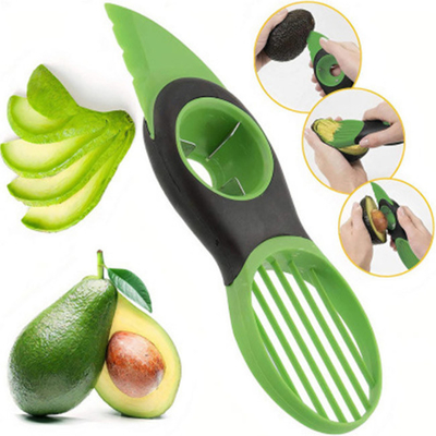 Eletrodomésticos de aço inoxidável 3 da cozinha em 1 ferramenta do verde do cortador do abacate