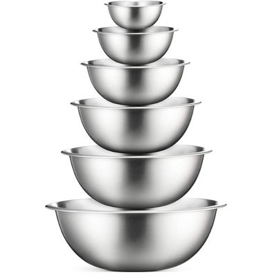 6pcs que empilha recipientes de aço inoxidável do aninhamento para o armazenamento de salvamento do espaço