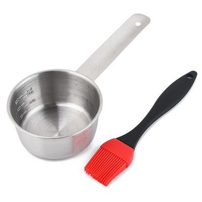 Silicone de aço inoxidável da caçarola do potenciômetro do molho de ASSADO que rega o grupo de escova