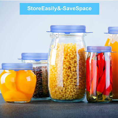 Estiramento reusável da cozinha 6pcs em volta do grupo da tampa do armazenamento do alimento das tampas do estiramento do silicone